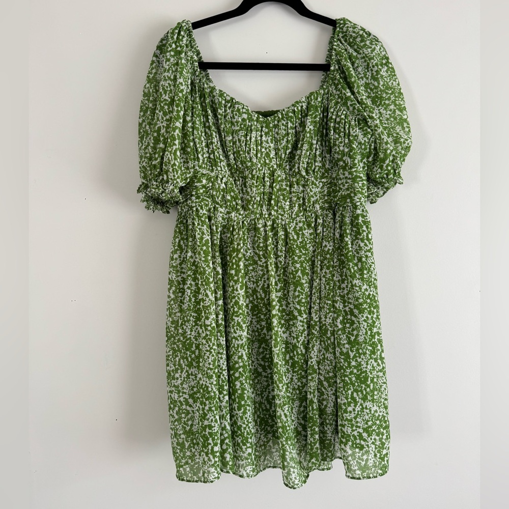 Abercrombie & Fitch Green Patterned Mini Dress